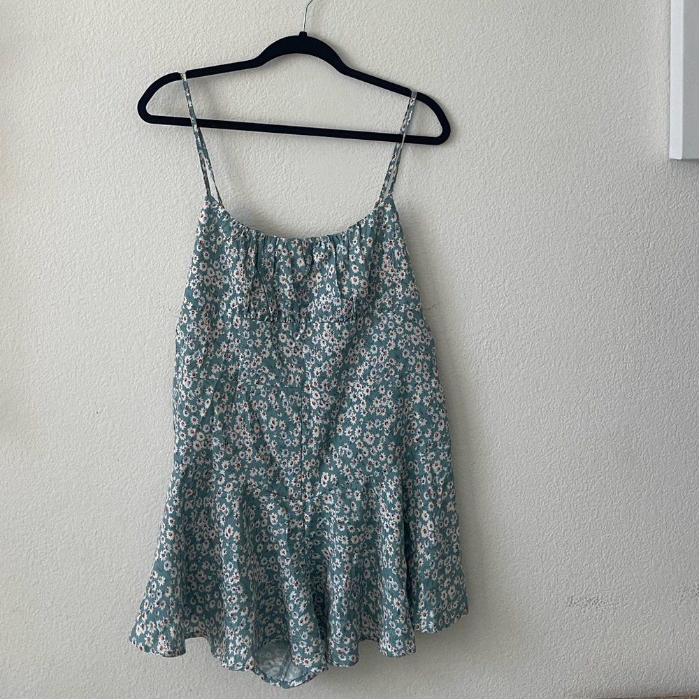 Floral Ruched Bust Cami Shorts Romper